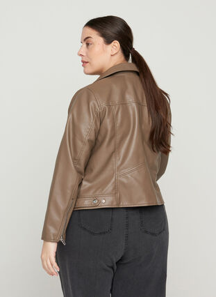 Kort jakke i imitert skinn, Pine Bark, Model image number 1