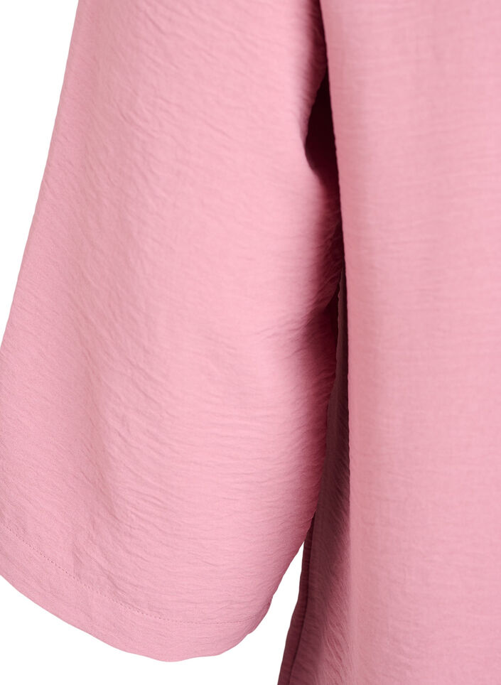 Bluse med 3/4 ermer, Rosa, Packshot image number 3