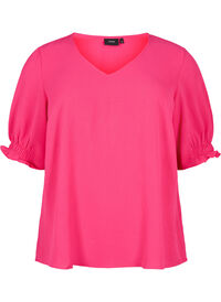 Bluse med V-hals 