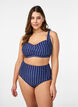Bikinitruser med trykk og h&oslash;y midje, Bl&aring;, Model image number 0