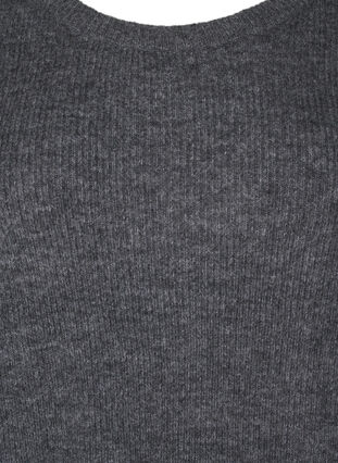 Zizzi Melert genser med rund hals, Dark Grey Black Mel., Packshot image number 2