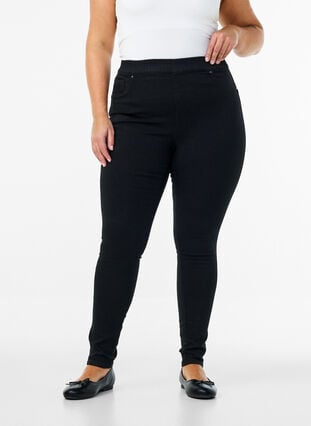 Zizzi Jeggings med høy midje, Svart, Model image number 2