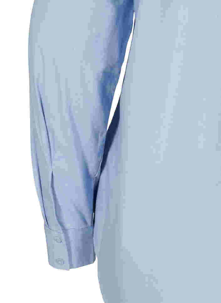 Økologisk bomullsskjorte med krave og knapper, Blue Heron, Packshot image number 3