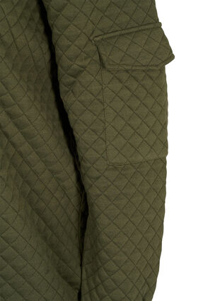 Quiltet genser med glidelås, Ivy Green, Packshot image number 3
