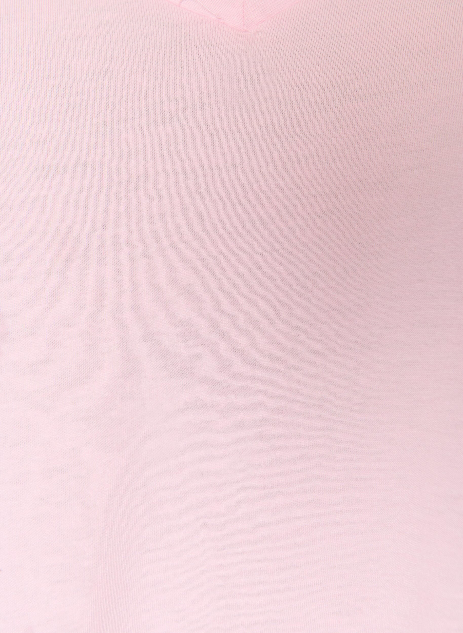 ZizziKortermet t-skjorte med V-hals, Rosa, Packshot image number 2