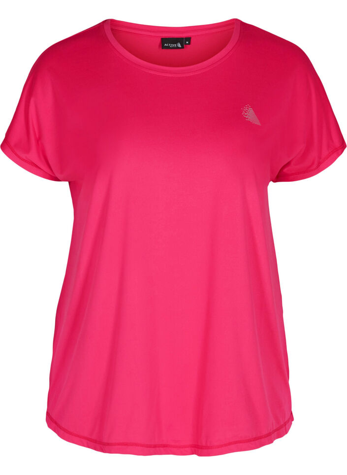 Ensfarget T-skjorte til trening, Rosa, Packshot image number 0