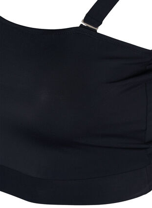 Bikinitopp med one-shoulder i en ribbet struktur, Black, Packshot image number 3