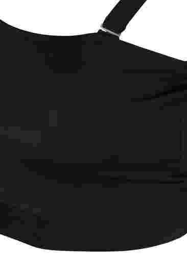 Bikinitopp med one-shoulder i en ribbet struktur, Black, Packshot image number 3