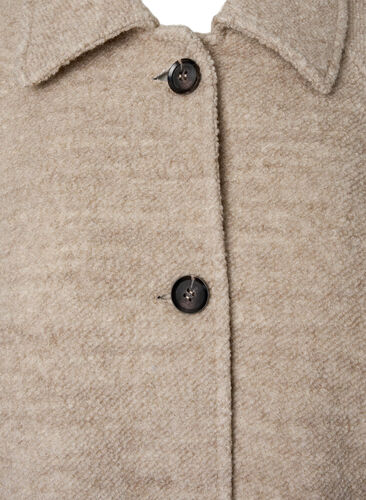 Plaid bouclé jakke med knapper, Simply Taupe, Packshot image number 3