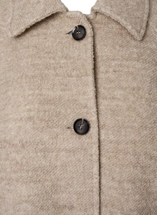 Rutete bouclè jakke med knapper, Simply Taupe, Packshot image number 3