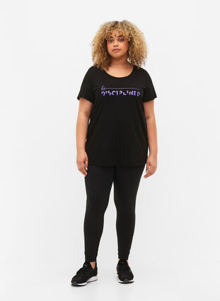 Trenings-t-skjorte med trykk, Black w. Disciplined, Model image number 2
