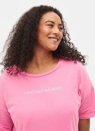 Support the breasts - T-skjorte i bomull, Wild Orchid, Model image number 2