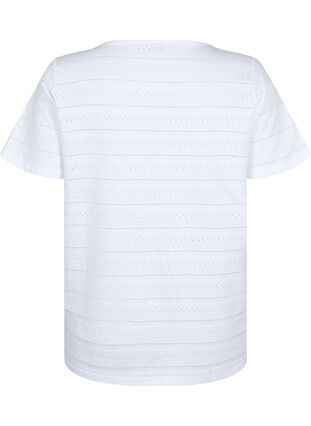 Kortermet bomull t-skjorte, Bright White, Packshot image number 1