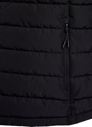 Zizzi Sporty polstret vest med glidelås og lommer, Black, Packshot image number 3