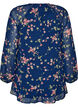 A-linjeformet tunika med blomsterprint, Bl&aring;, Packshot image number 1