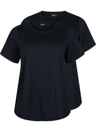 FLASH - 2 stk. T-skjorter med rund hals, Black/Black, Packshot image number 0