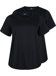 FLASH - 2 stk. T-skjorter med rund hals, Black/Black