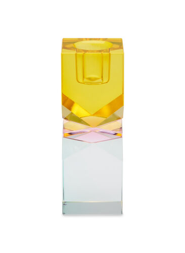 Lysestake i krystallglass, Gul/Pink/Mint, Packshot image number 0