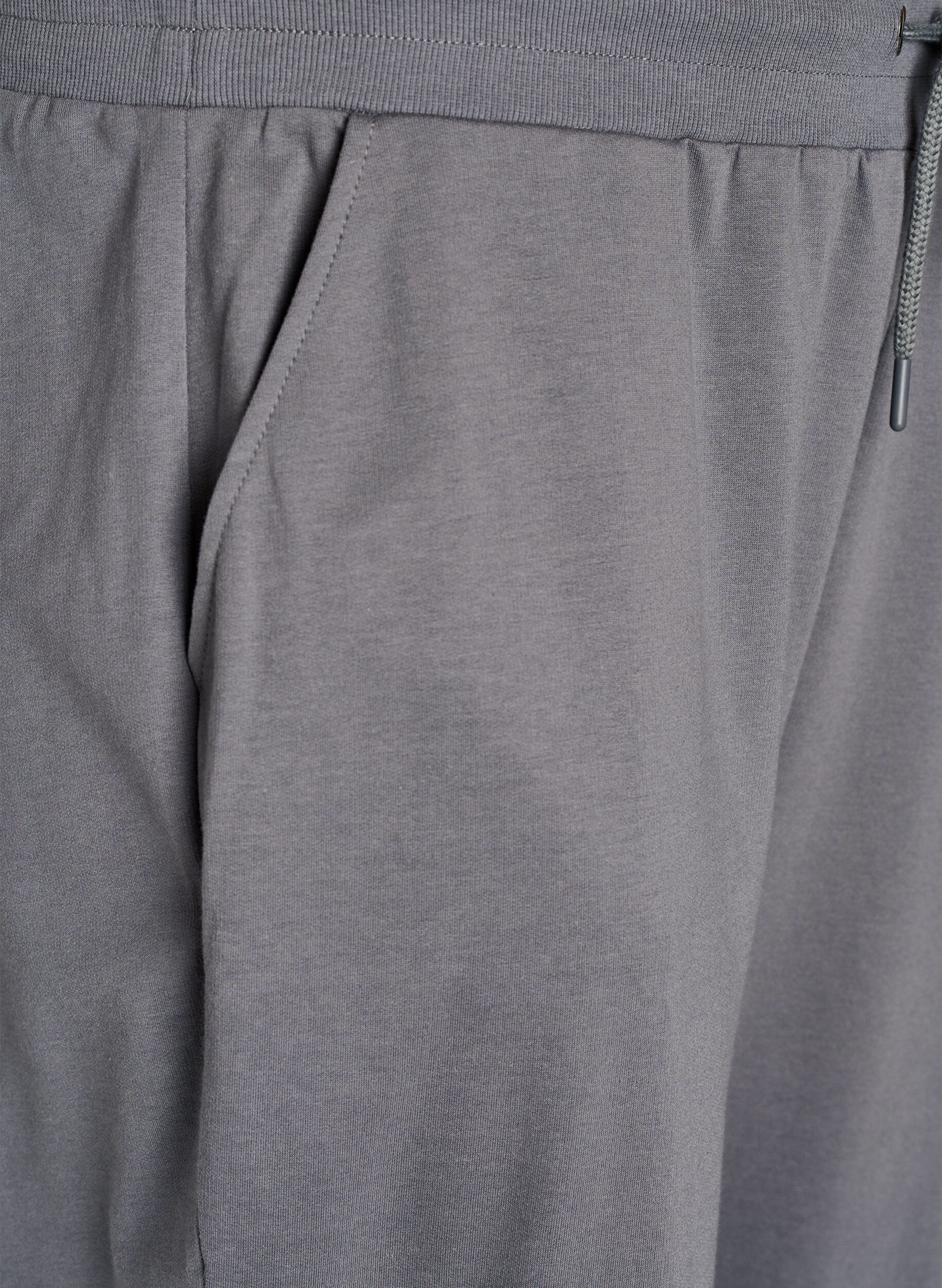 ZizziL&oslash;se joggebukser med lommer, Gr&aring;, Packshot image number 2
