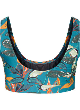 Mønstrete bikinitopp med rund hals, Leaf Print, Packshot image number 1