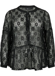 Blondebluse med knyttedetaljer, Black
