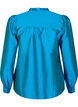 Skinnende skjortebluse med volanger, Diva Blue, Packshot image number 1