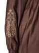 Viskoseskjorte med broderte ermer, Brun, Packshot image number 3