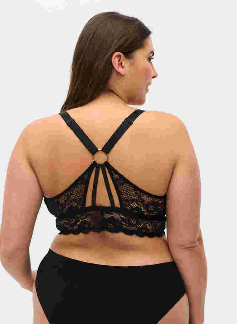 Blonde-BH med vattering og ryggdetalj, Black, Model