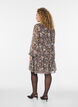 Chiffonkjole med blomstertrykk og volanglag, Brun, Model image number 2