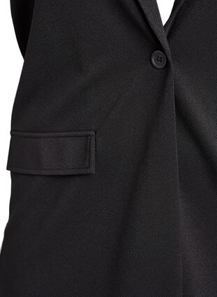 Zizzi Ermeløs blazer-vest med klassiske slag, Black Shimmer, Packshot image number 2