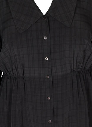 Skjorte med 3/4-puffermer og krage, Black, Packshot image number 2