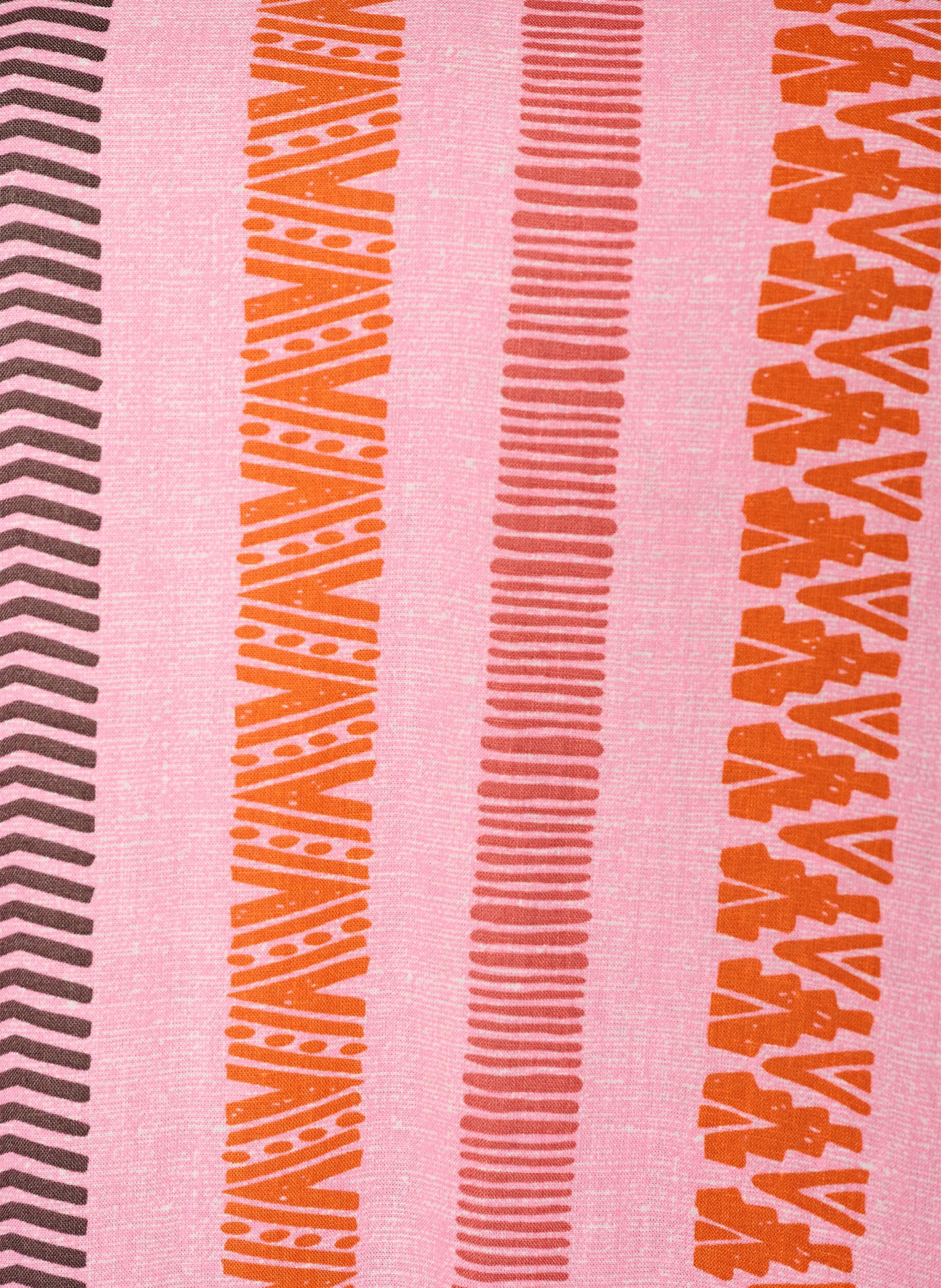 ZizziKort kjole i lin og viskose med 3/4 ermer, Rosa, Packshot image number 2