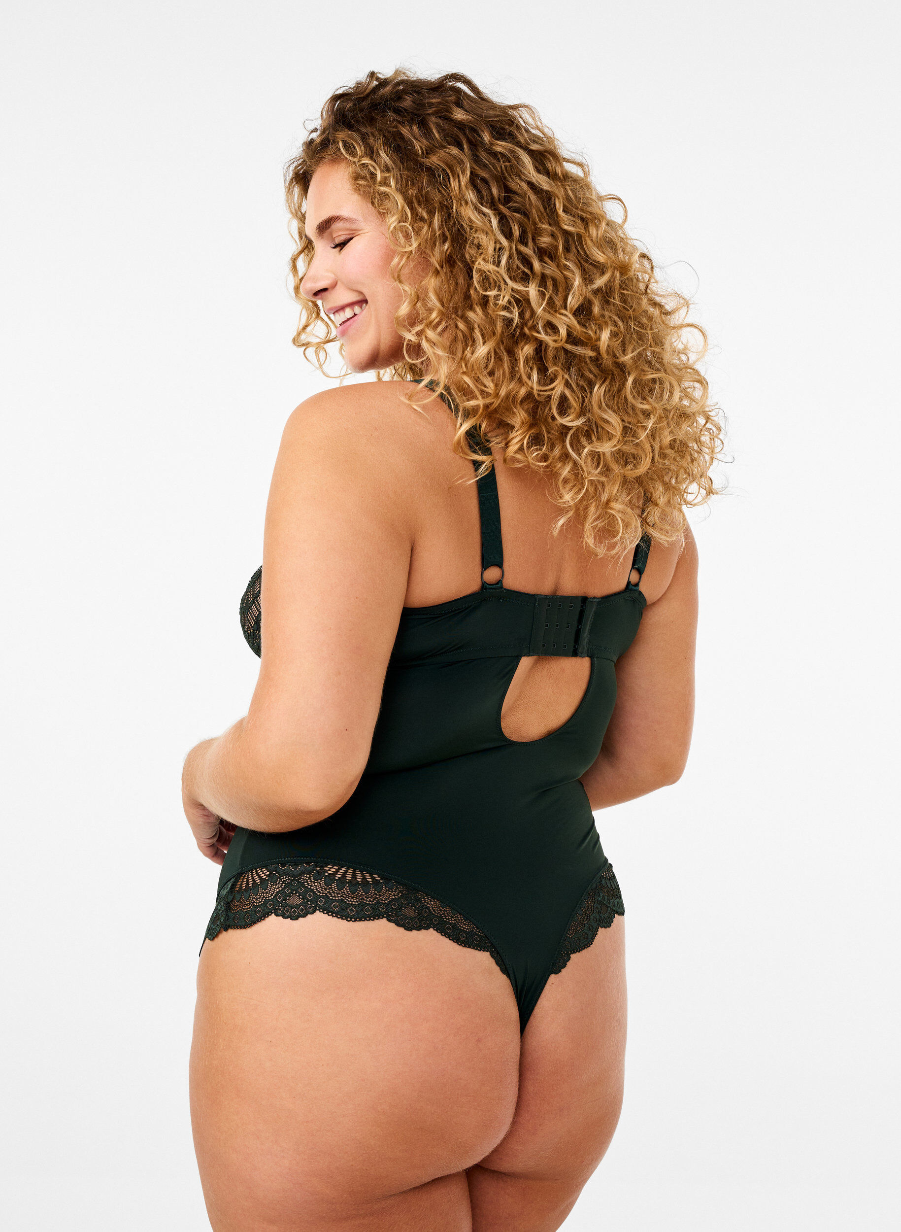 Zizzi Body med b&oslash;yle og stringdetaljer, Scarab, Model image number 1