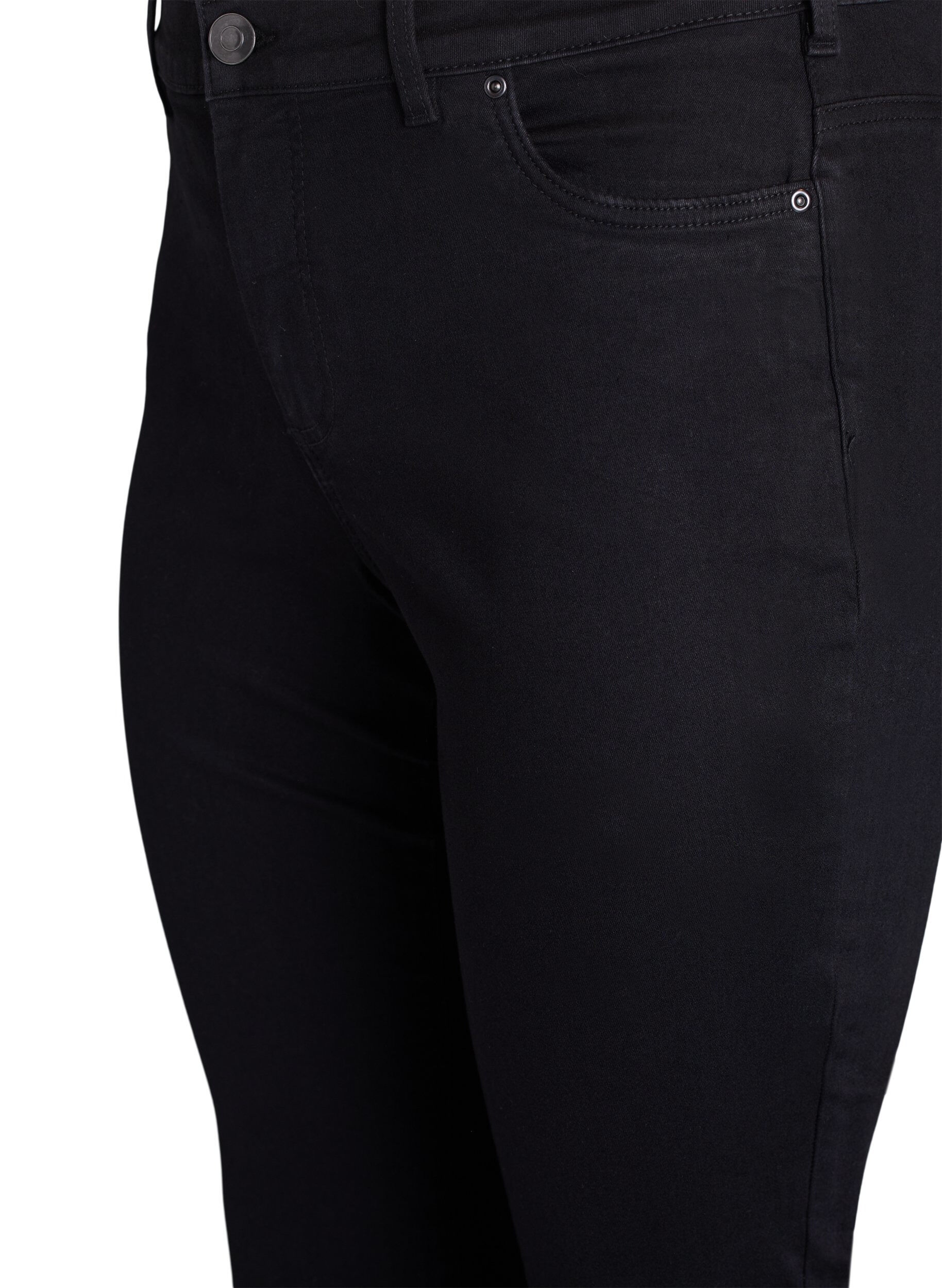 Zizzi Slim fit jeans med vanlig midje, Black, Packshot image number 2