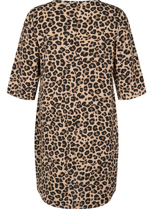Mønstrete kjole med 3/4-ermer, Leopard, Packshot image number 1