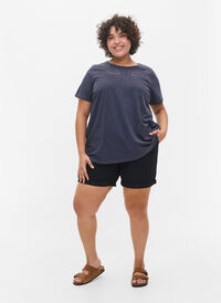 Shorts i bomull med lommer, Black, Model