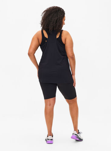 Lange tettsittende treningsshorts, Black, Model image number 1