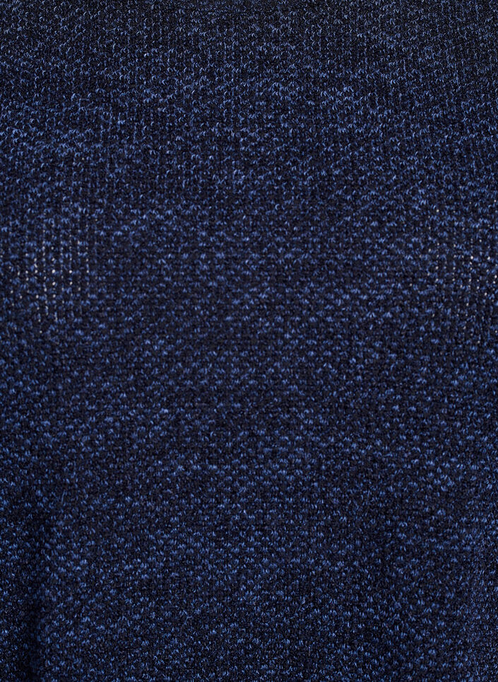 Langermet bluse med tekstur, Blå, Packshot image number 2