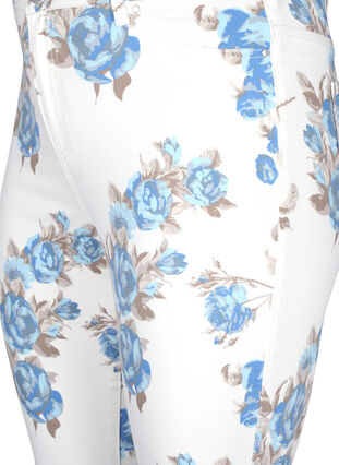Supersmal Amy jeans med blomstertrykk, White B.AOP, Packshot image number 2