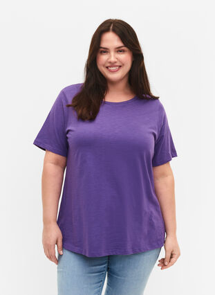 Basis T-skjorter i bomull, 2 stk., Deep Lavender/Black, Model image number 0