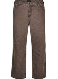 Jeans med straight fit i farget denim, Brown Denim