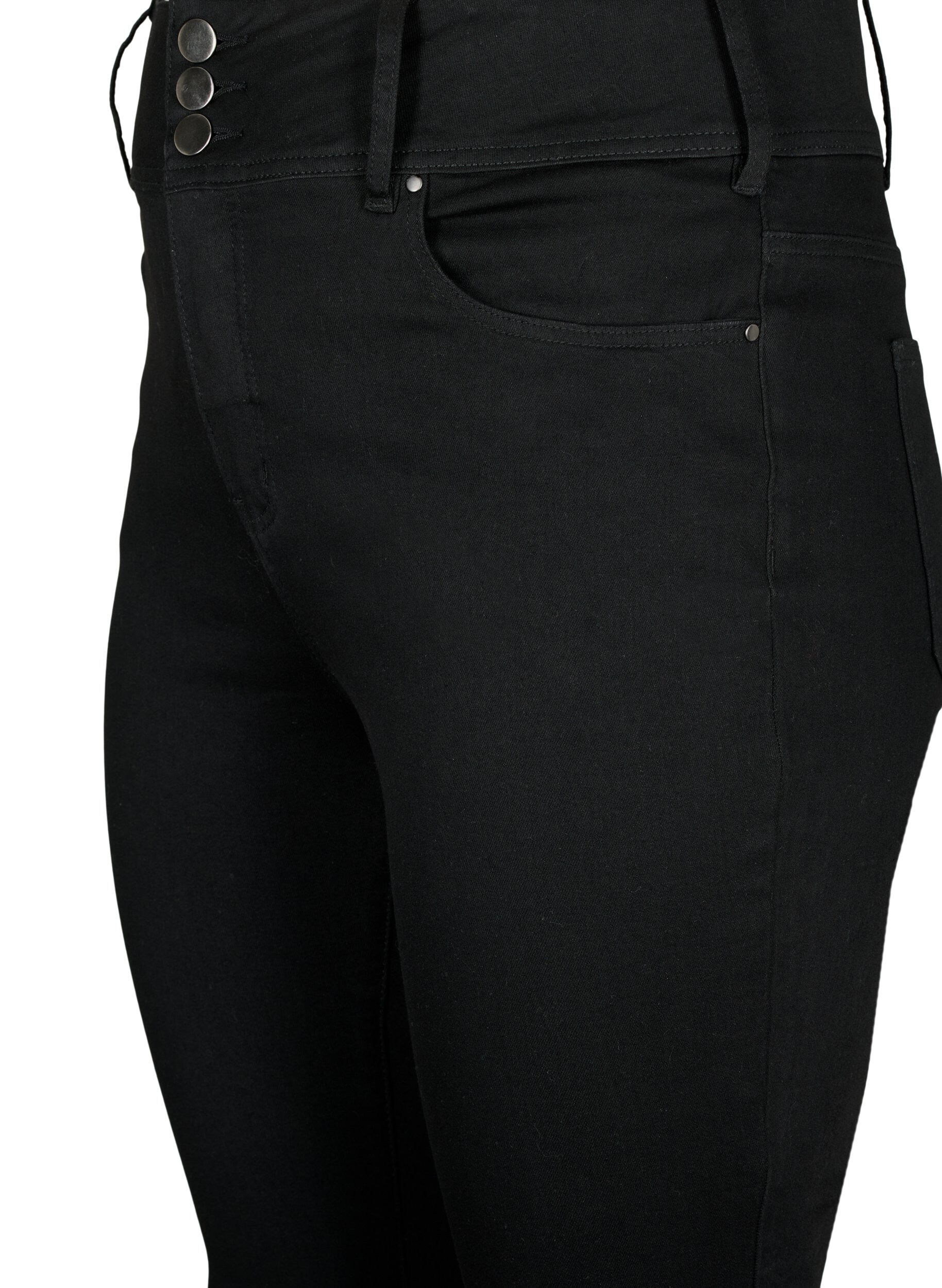 Zizzi Super slim Bea jeans med ekstra h&oslash;yt liv, Black, Packshot image number 2