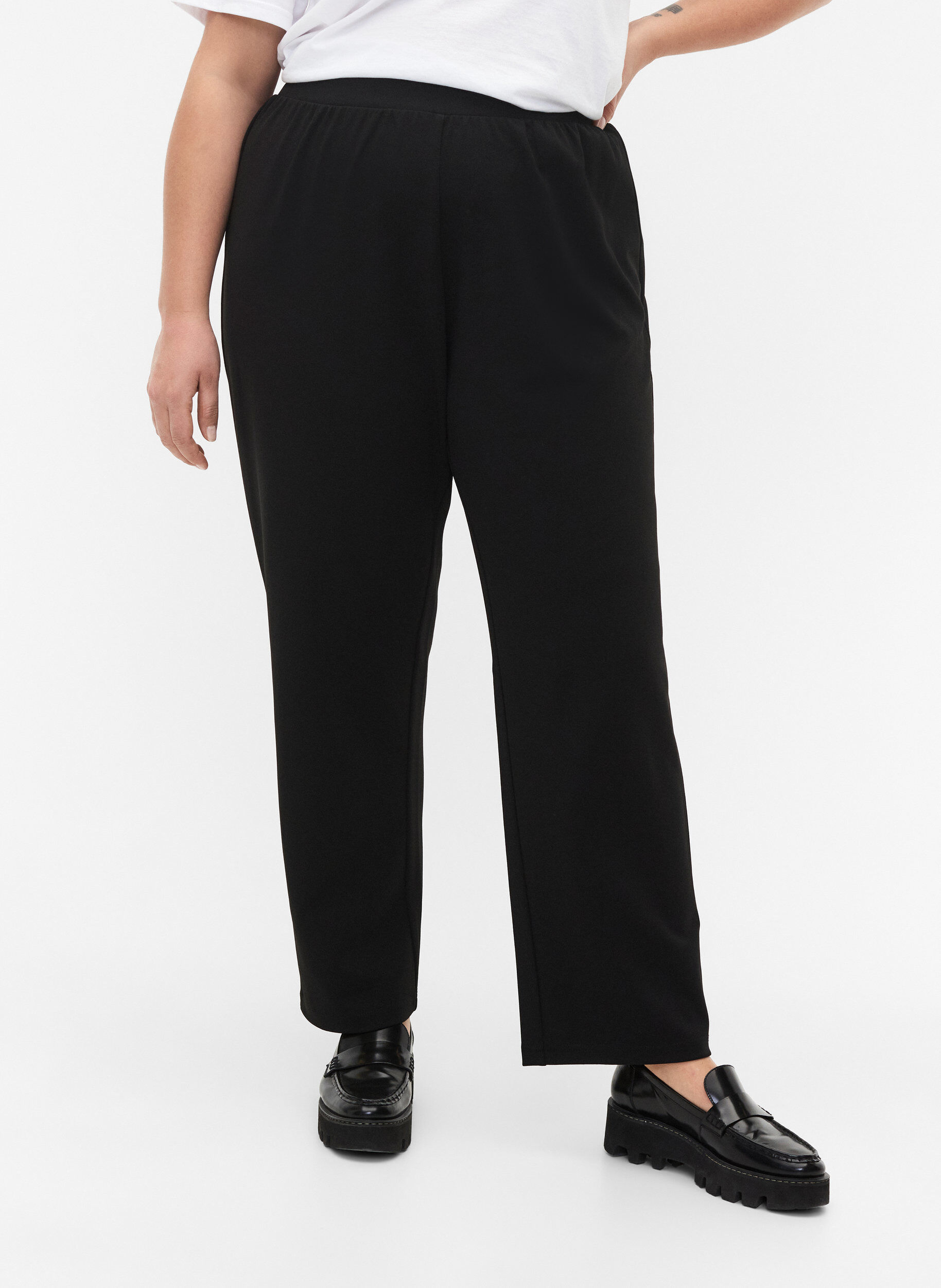 ZizziBukser med straight fit, Svart, Model image number 3