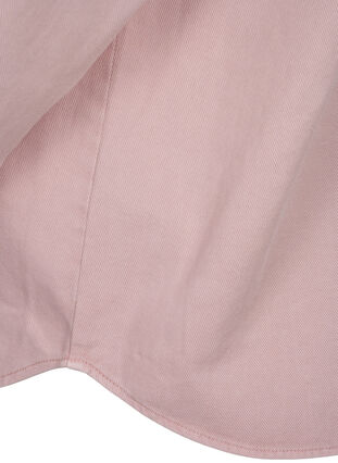 Zizzi Ensfarget dongeriskjorte med brystlommer, Pale Mauve, Packshot image number 3