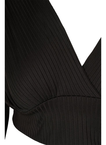 Cropped topp med lange ermer, Black, Packshot image number 2