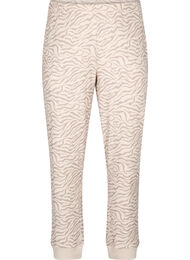 Bukse i velour med trykk, Pink Tint AOP