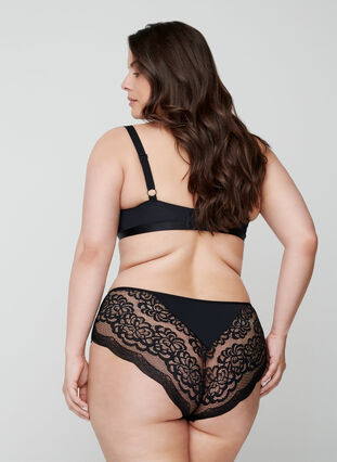 Formstøpt BH med netting, Black, Model image number 2