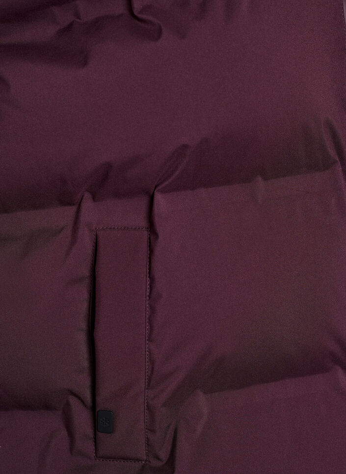 Kort puffvest med h&oslash;y krage, M&oslash;rk Bordeaux, Packshot image number 3