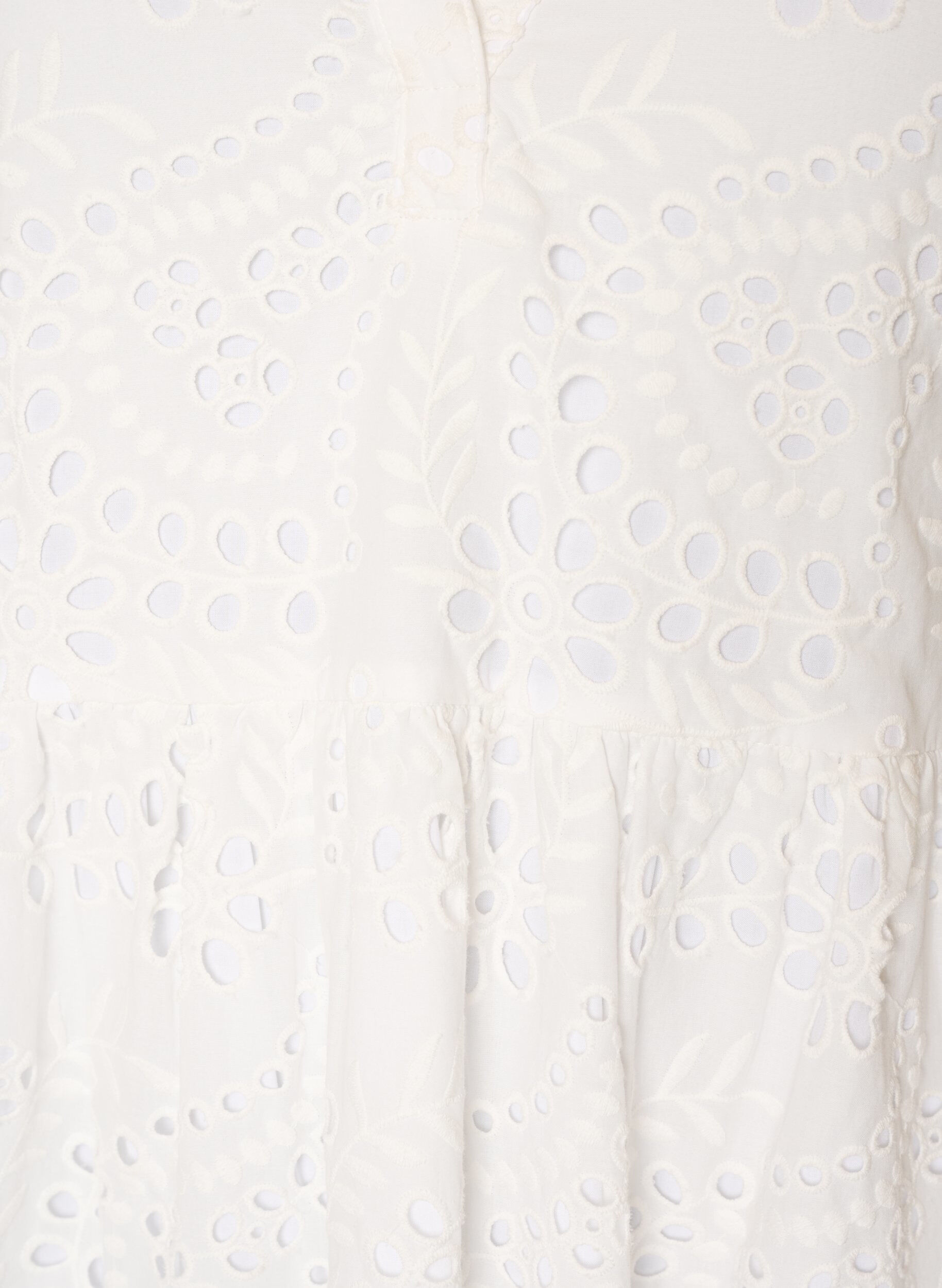 Zizzi Midikjole med broderie anglaise og empirelinje, Hvit, Packshot image number 2