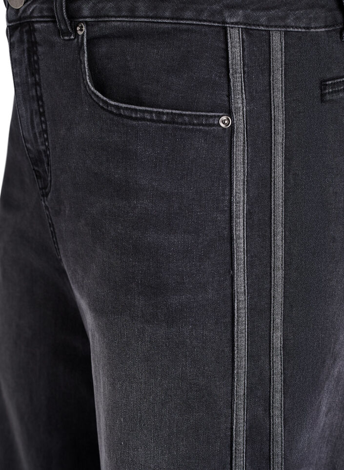 Wide fit jeans med vertikale denimdetaljer, Gr&aring;, Packshot image number 2